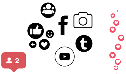 follow us (afbeeding